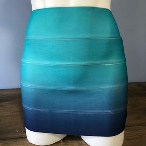 Blue Ombré Pencil Skirt